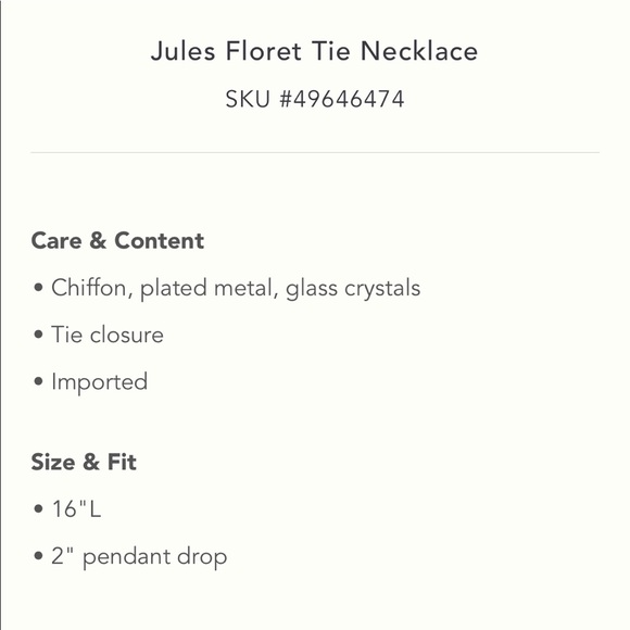 Anthropologie • Jules Floret Tie Ribbon Necklace - Picture 7 of 7